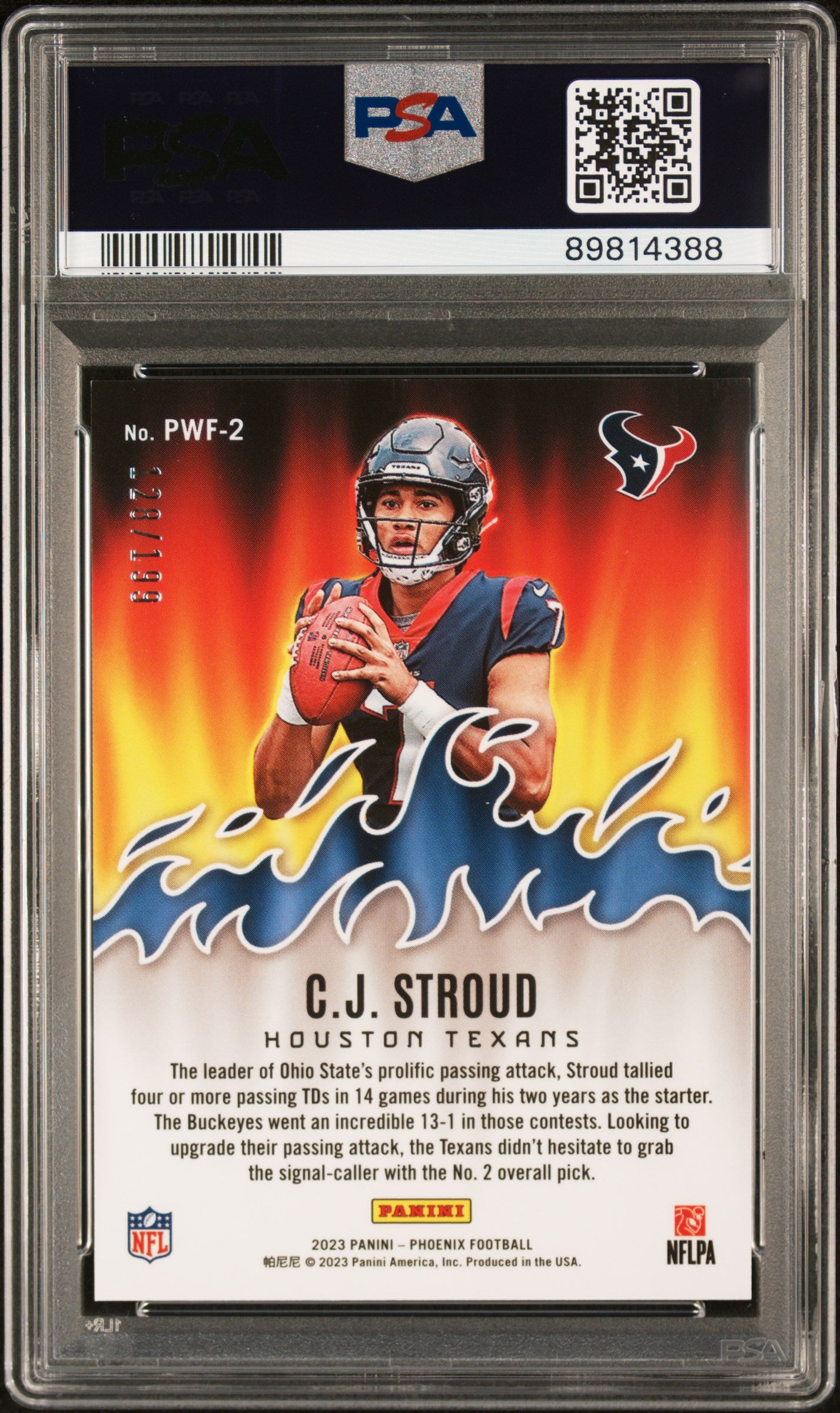 2023 Panini Phoenix Playing With Fire CJ Stroud #PWF2 Red PSA 10