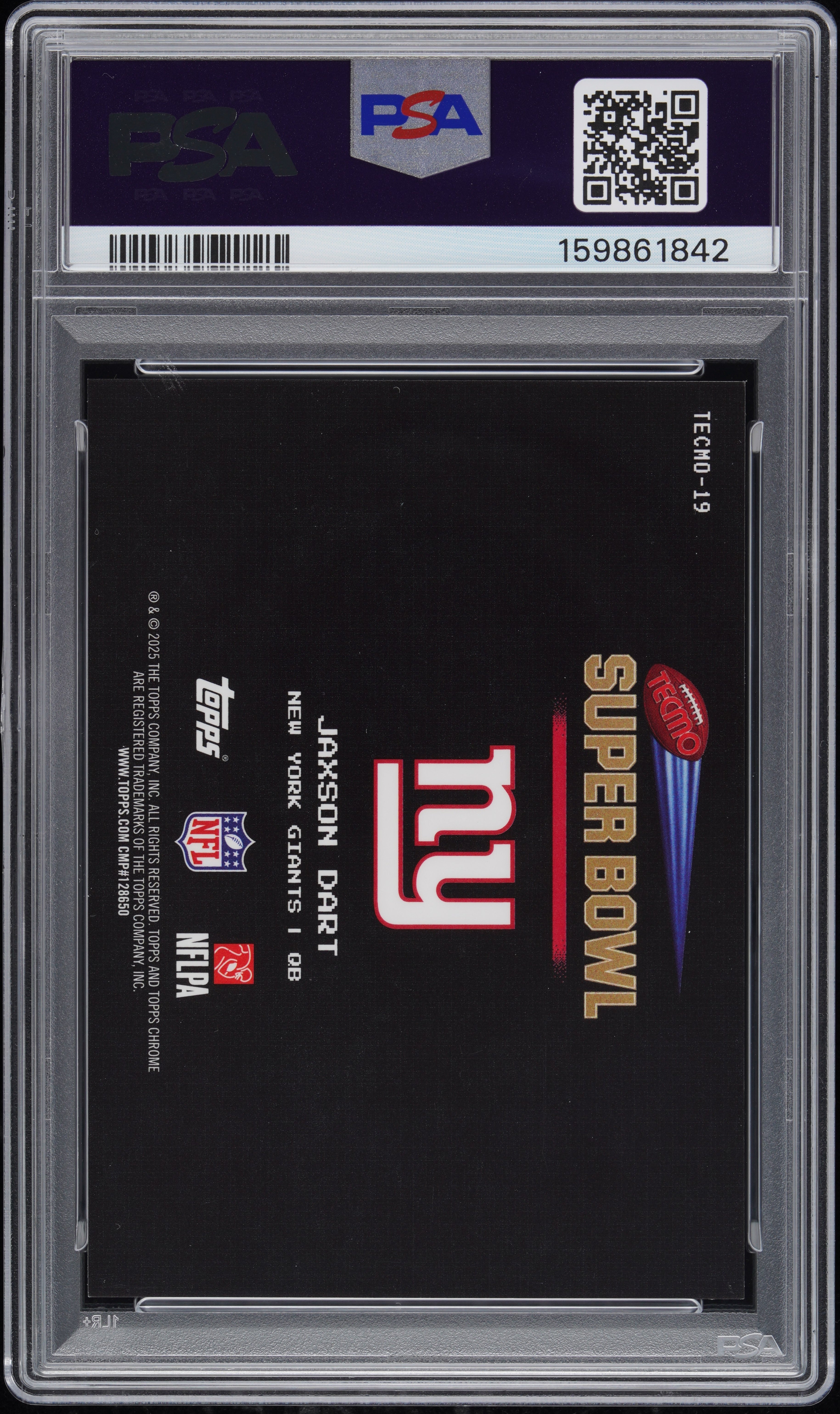 2025 Topps Chrome Tecmo Jaxson Dart #19 PSA 10