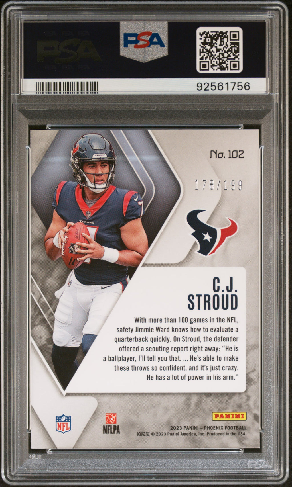 2023 Panini Phoenix CJ Stroud #102 Pink PSA 10