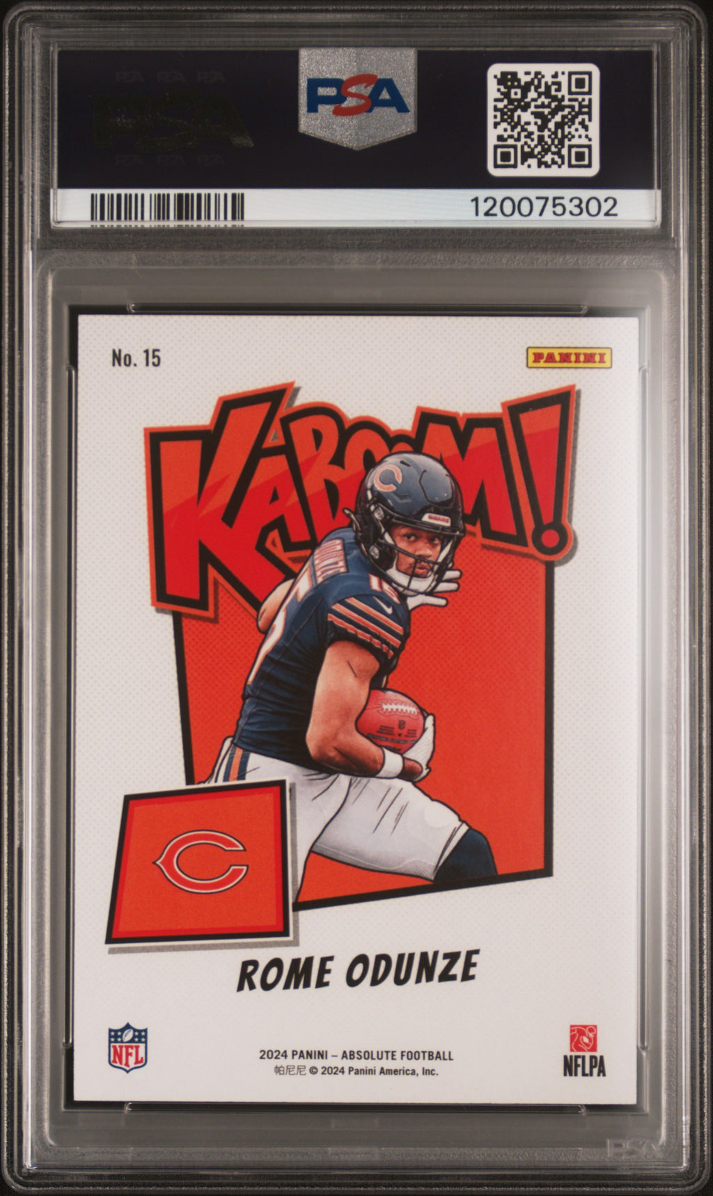 2024 Absolute Rome Odunze Horizontal Rookie Kaboom! PSA 10 RC
