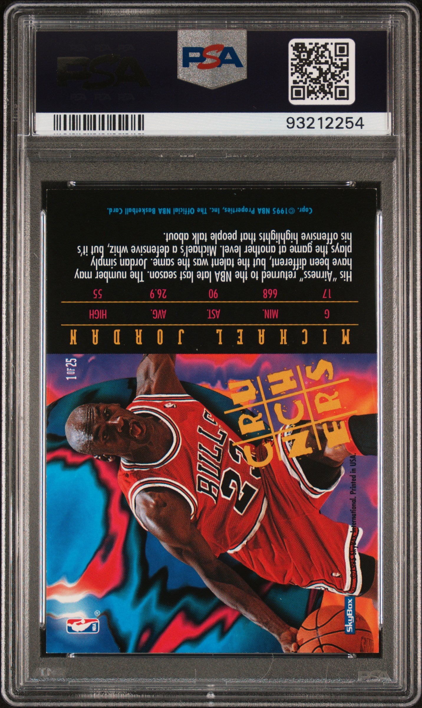 1995 Hoops Michael Jordan Number Crunchers PSA 8