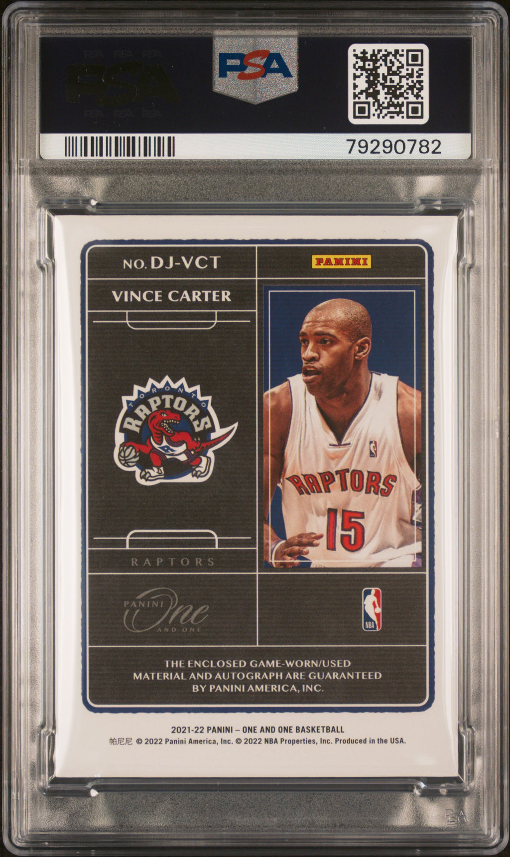 2021 Panini One And Onr Vince Carter Dual Jersey Autograph PSA 7 Auto 10
