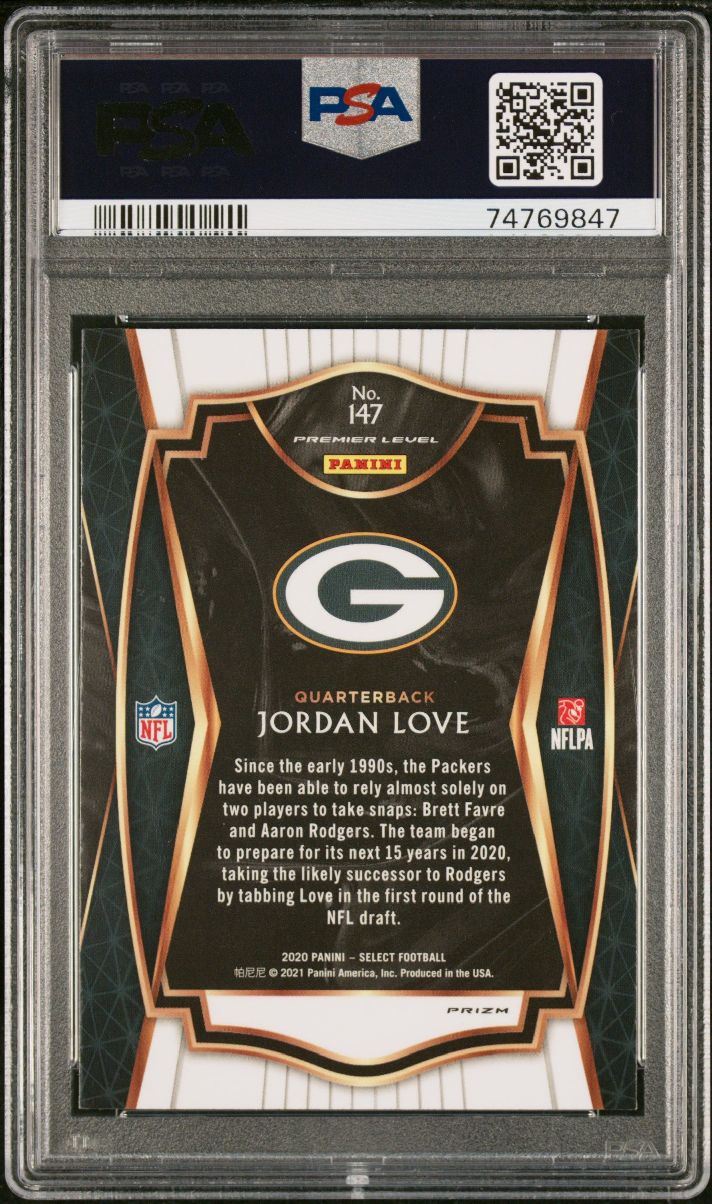 2020 Panini Select Jordan Love #147 Silver Prizm PSA 9