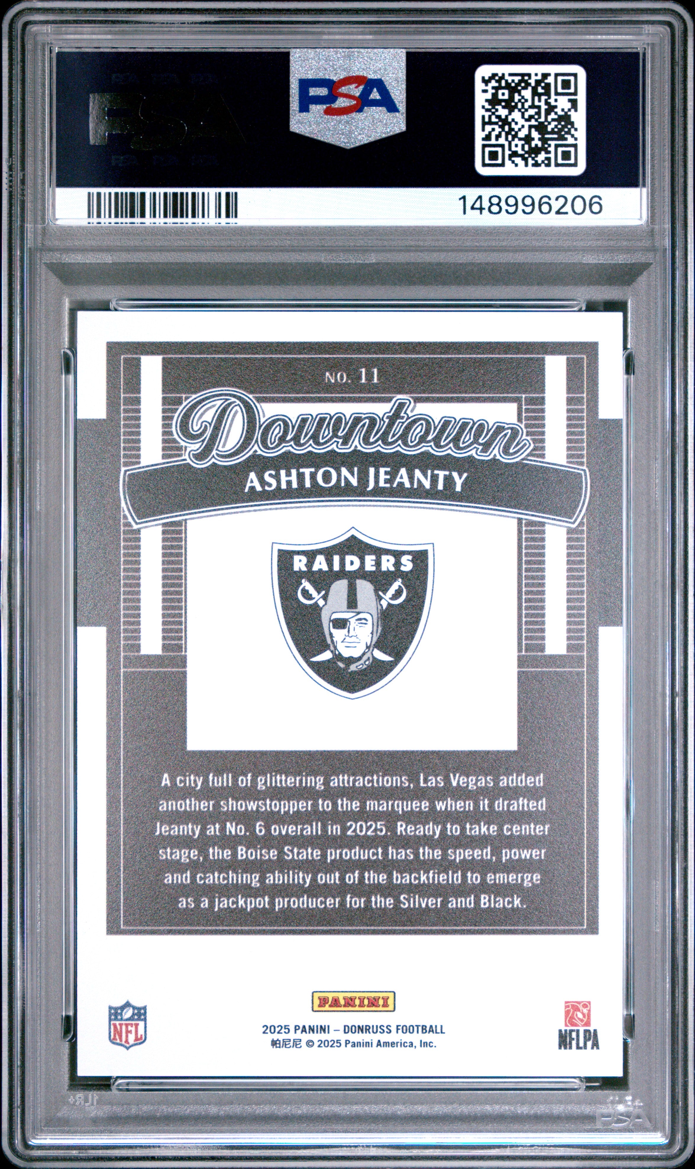 2025 Donruss Ashton Jeanty Rookie Downtown PSA 9 RC