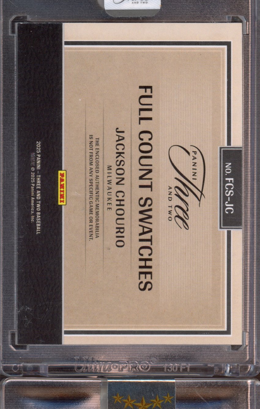 2025 Panini Three And Two Baseball Jackson Chourio Full Count Swatches /25