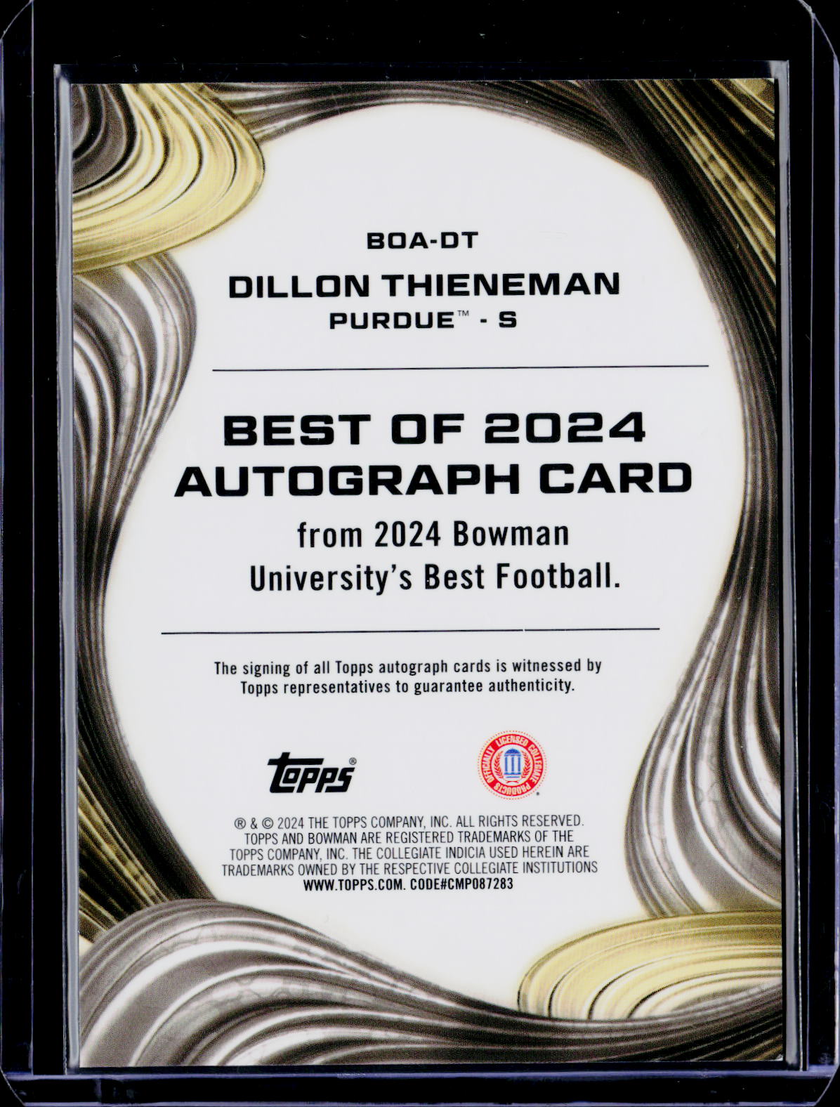 2024 Bowman U Best Dillon Thieneman Green Mini Diamond Auto /99