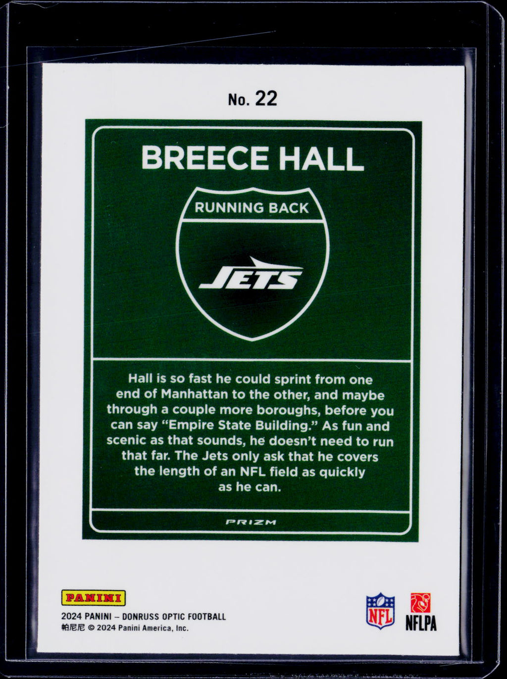 2024 Donruss Optic Breece Hall Downtown