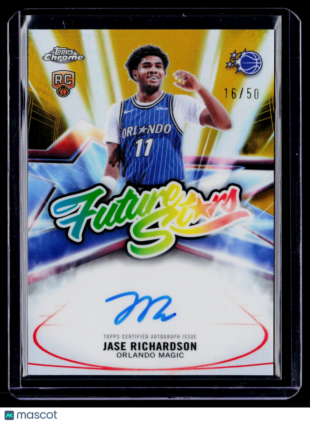 2025 Topps Chrome Update Jase Richardson Rookie Gold Future Stars Auto 16/50 RC