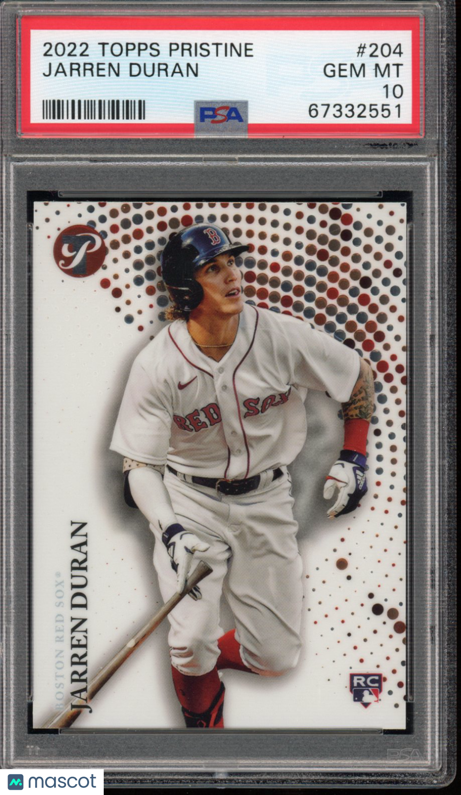 2022 Topps Pristine Jarren Duran Rookie PSA 10 RC