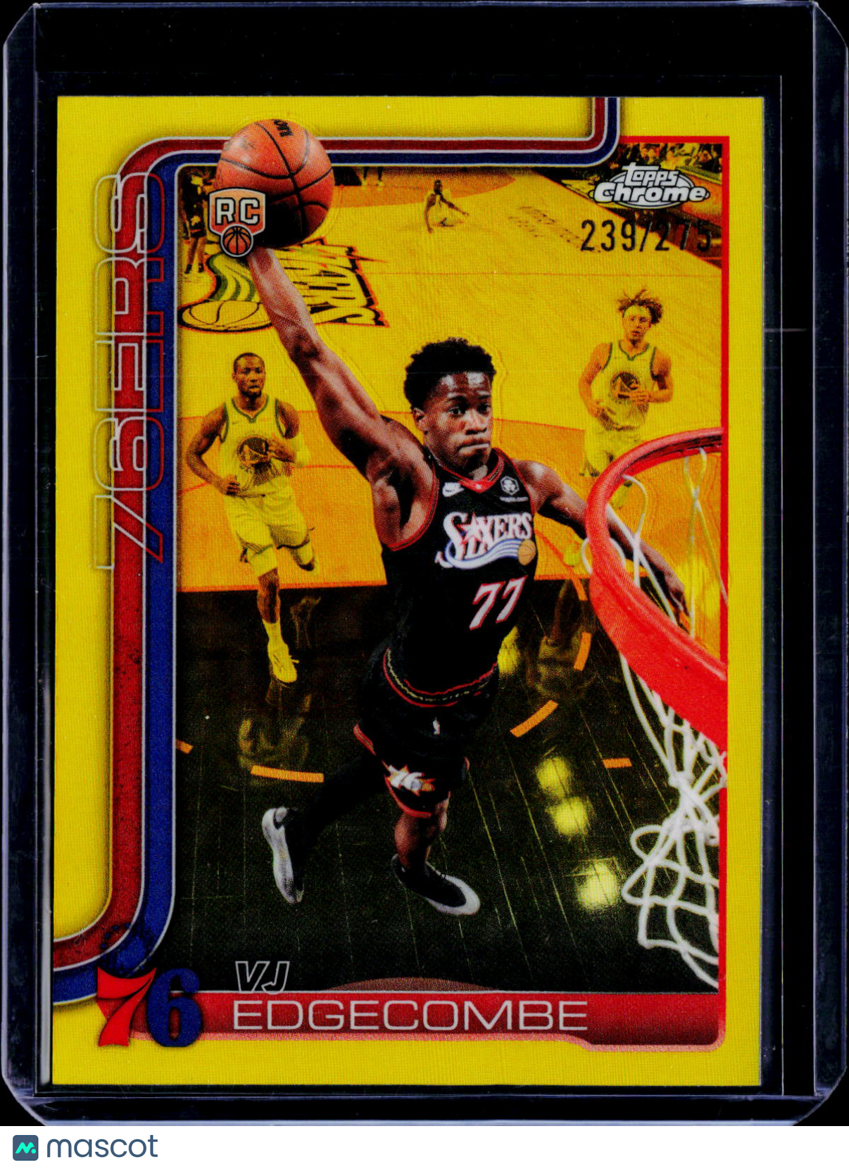 2025-26 Topps Chrome Update VJ Edgecombe Yellow Refractor /275