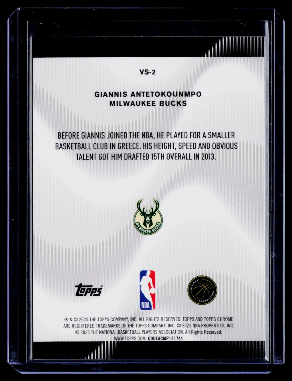 2025 Topps Chrome Update Giannis Antetokounmpo Voice Purple Refractor 55/75