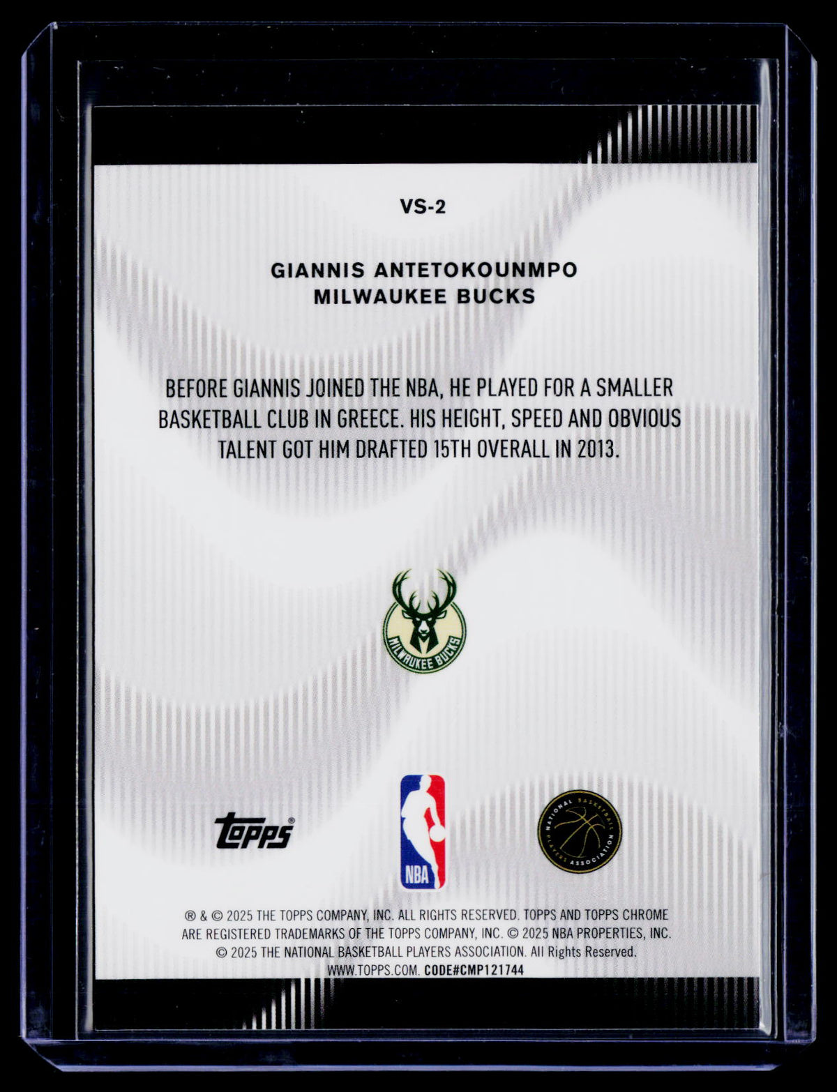 2025 Topps Chrome Update Giannis Antetokounmpo Voice Purple Refractor 55/75