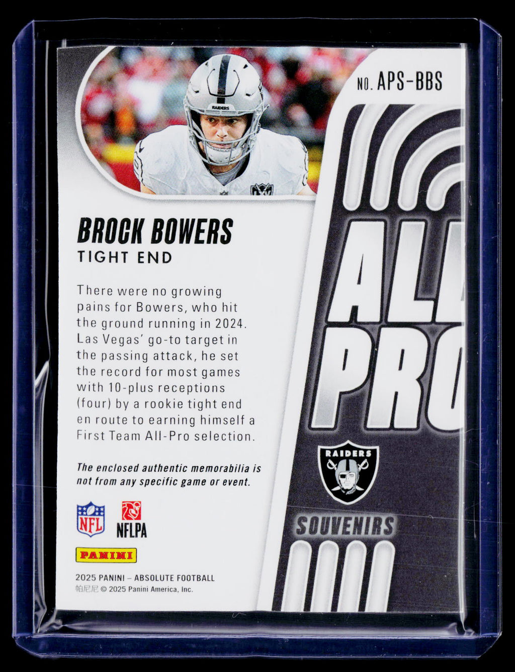 2025 Absolute Brock Bowers All Pro Patch 28/99