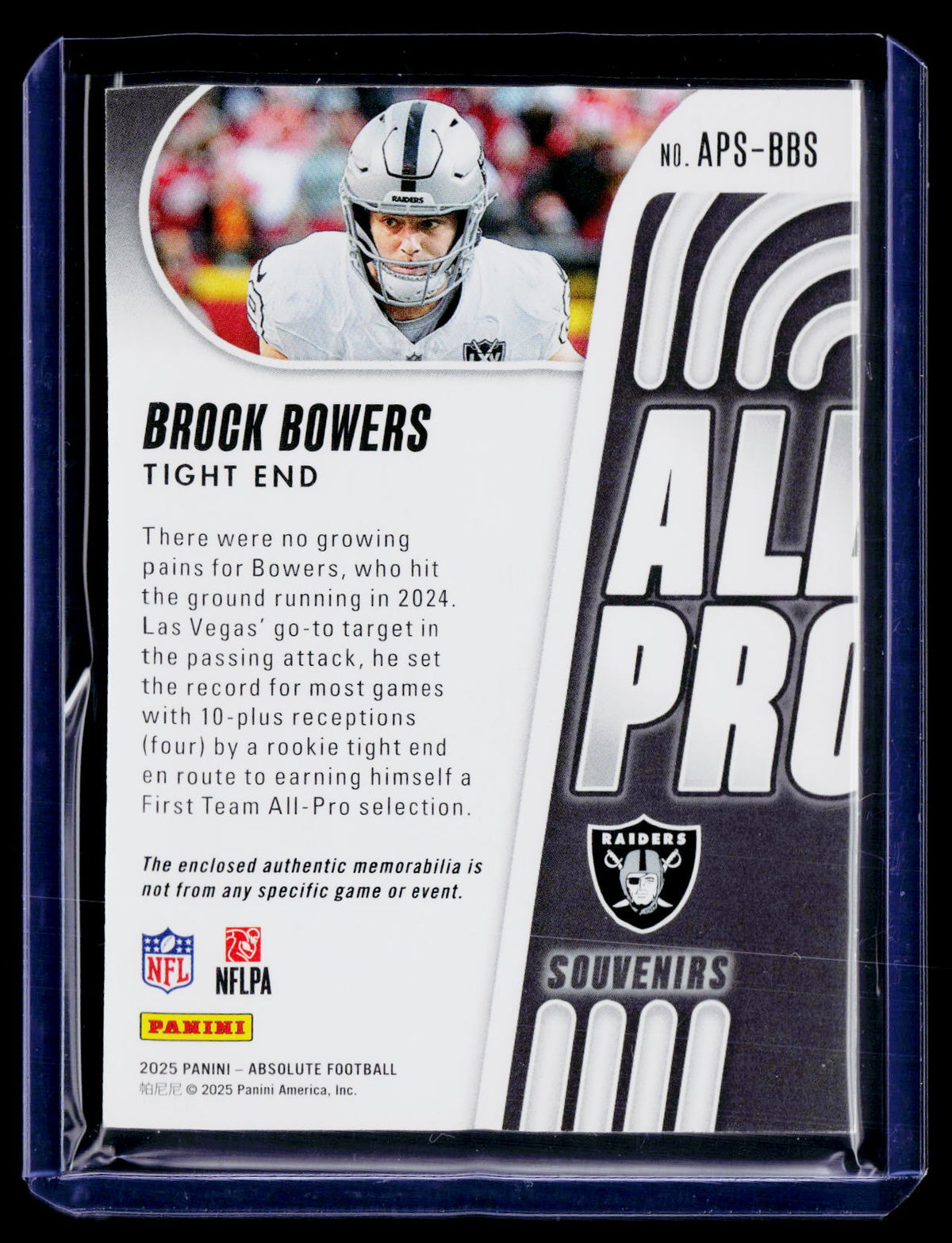 2025 Absolute Brock Bowers All Pro Patch 28/99