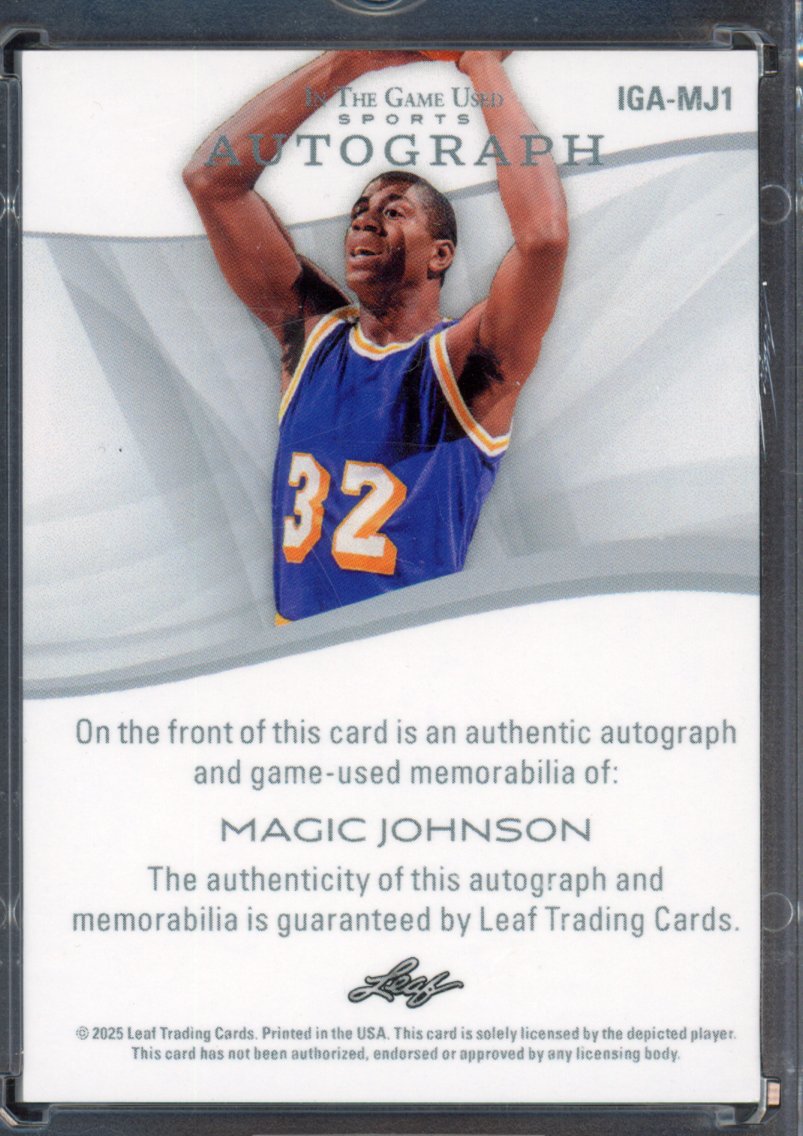 2025 Leaf In The Game Used Magic Johnson Patch Auto 2/4