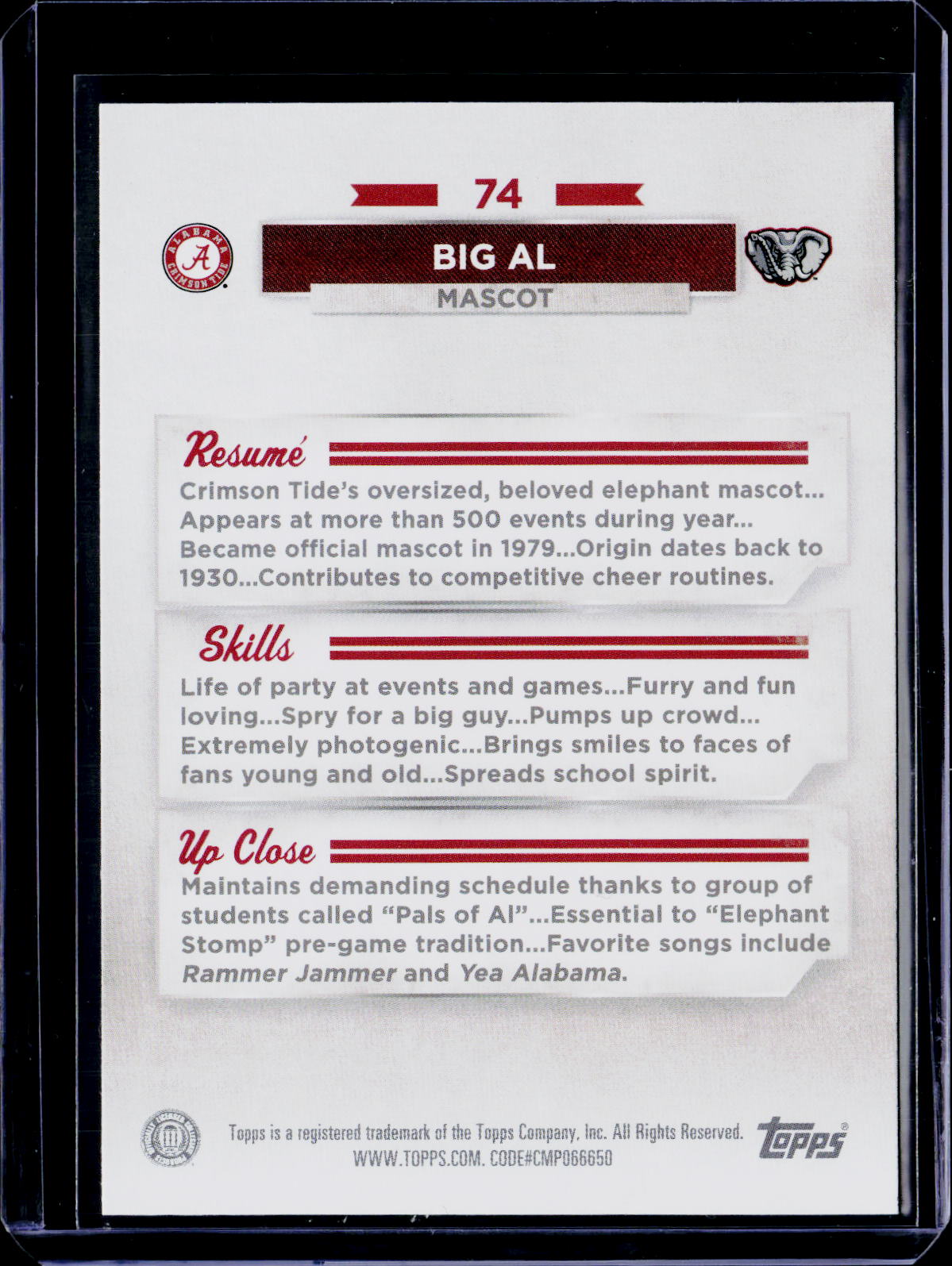 2023 Bowman U Alabama Big Al Camo /75