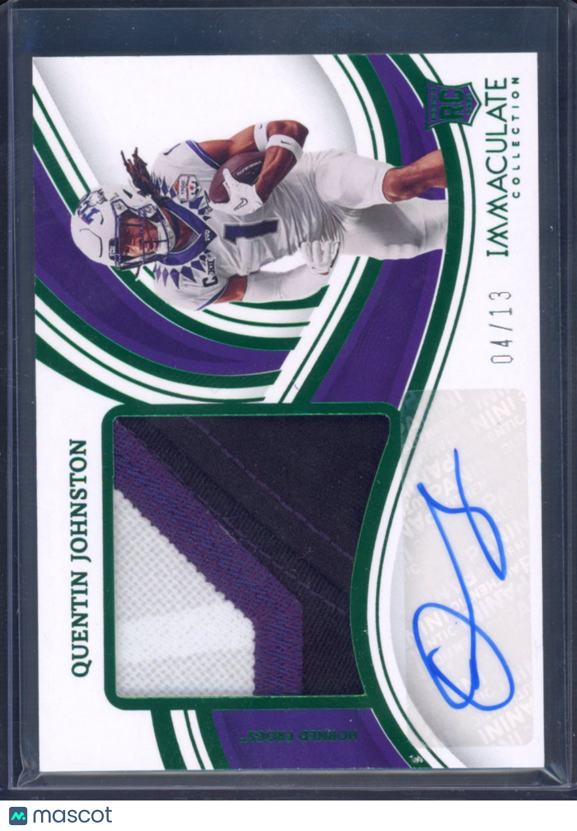 2023 Immaculate Collegiate Quentin Johnston Rookie Patch Auto 04/13 RC