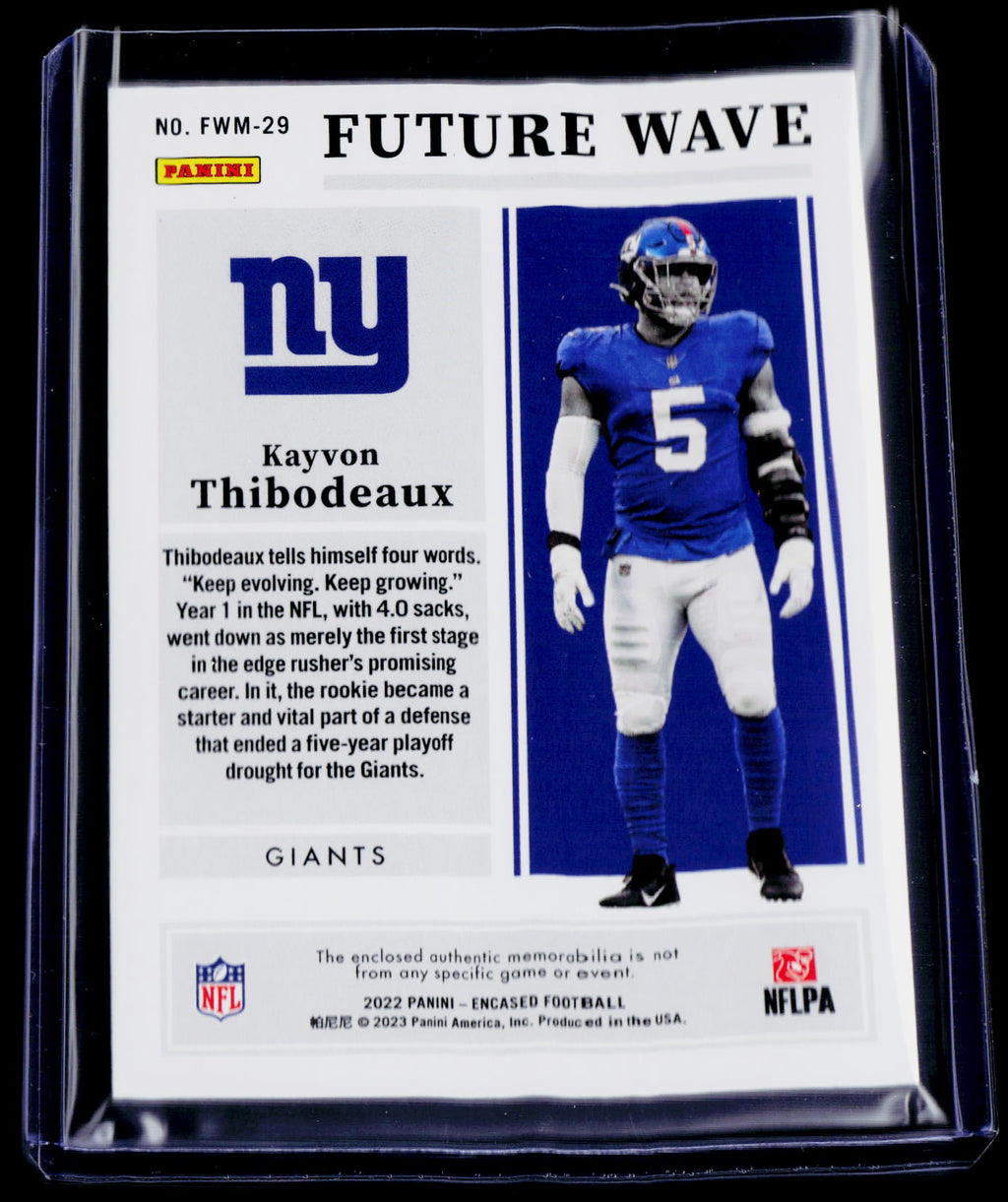 2023 Encased Kayvon Thibodeaux Rookie Red Future Wave Patch 3/9 RC