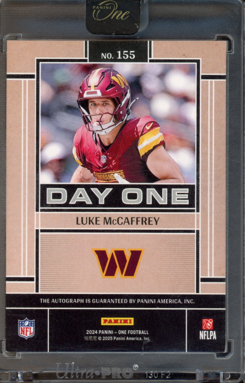 2024 Panini One Luke McCaffrey Day One Auto 4/5