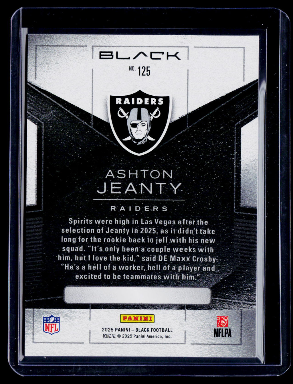 2025 Black Ashton Jeanty Rookie Citrine 3/30 RC