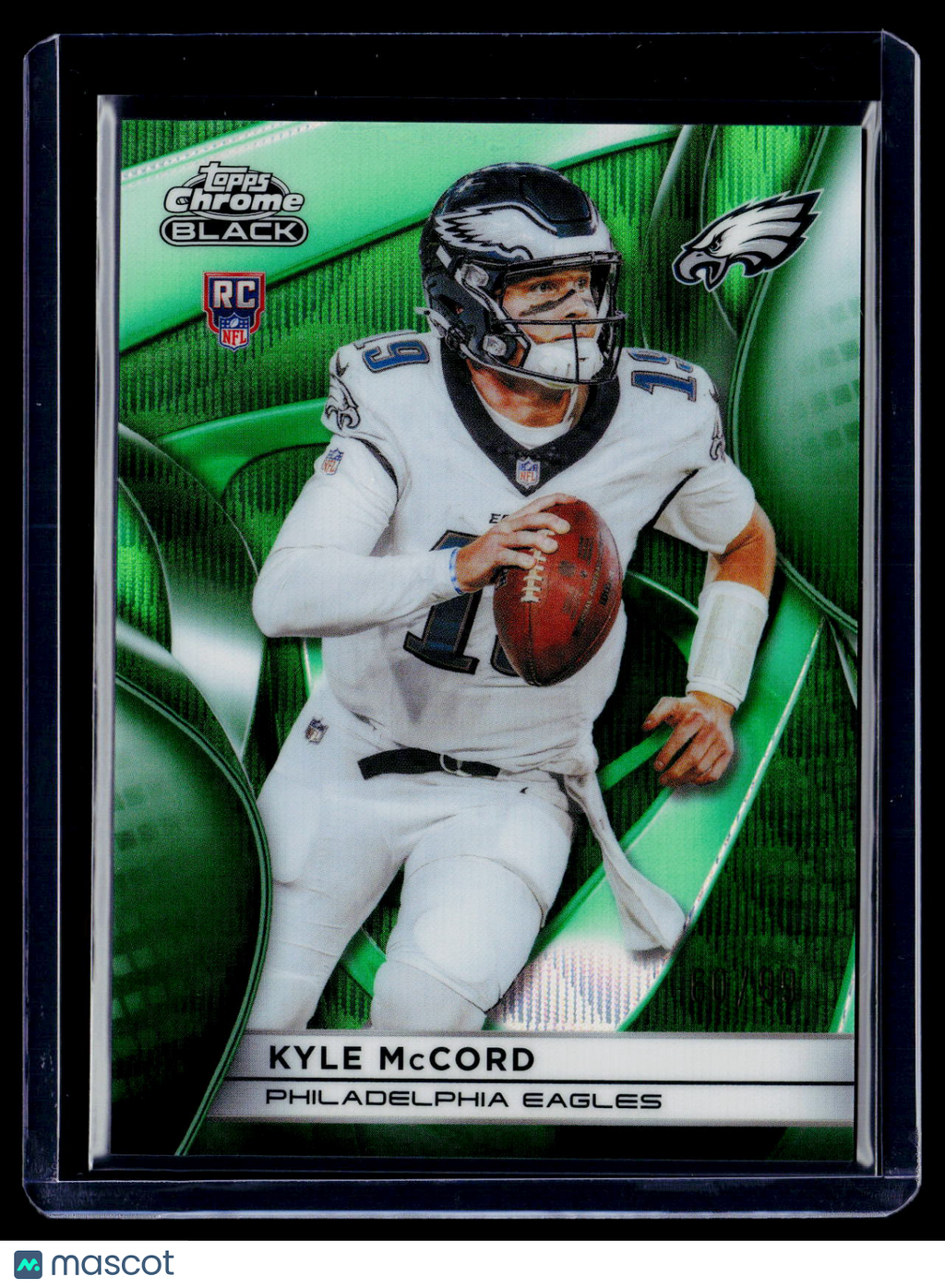 2025 Topps Chrome Black Kyle McCord Rookie Green Wave 60/99 RC