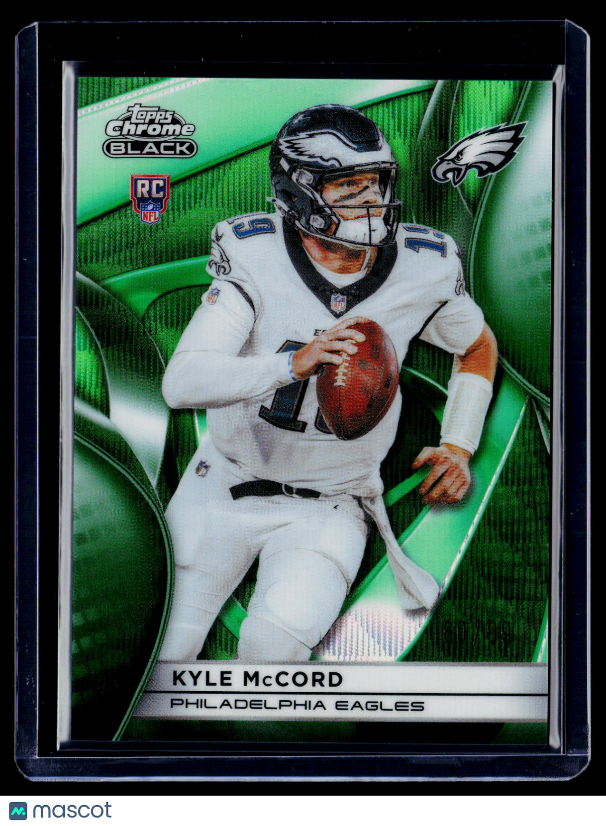 2025 Topps Chrome Black Kyle McCord Rookie Green Wave 60/99 RC