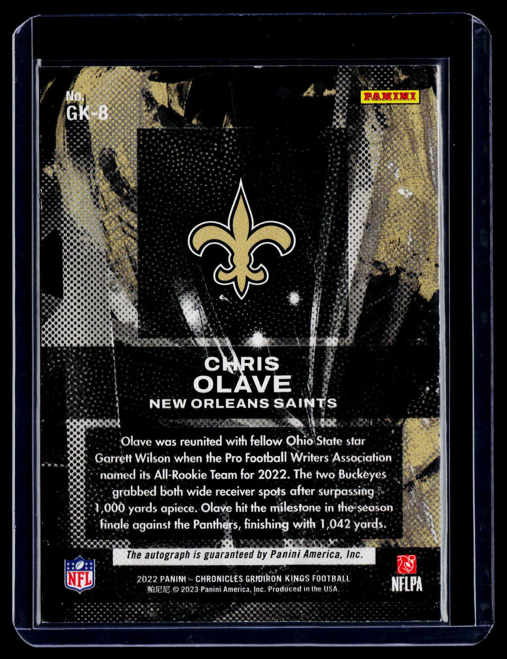 2022 Chronicles Gridiron Kings Chris Olave Rookie Red Auto 34/99 RC