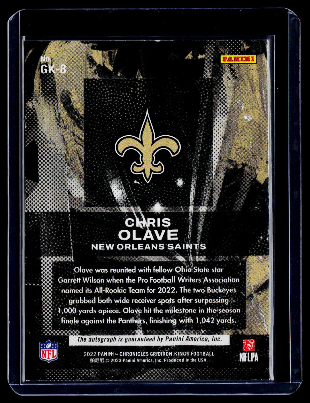 2022 Chronicles Gridiron Kings Chris Olave Rookie Red Auto 34/99 RC