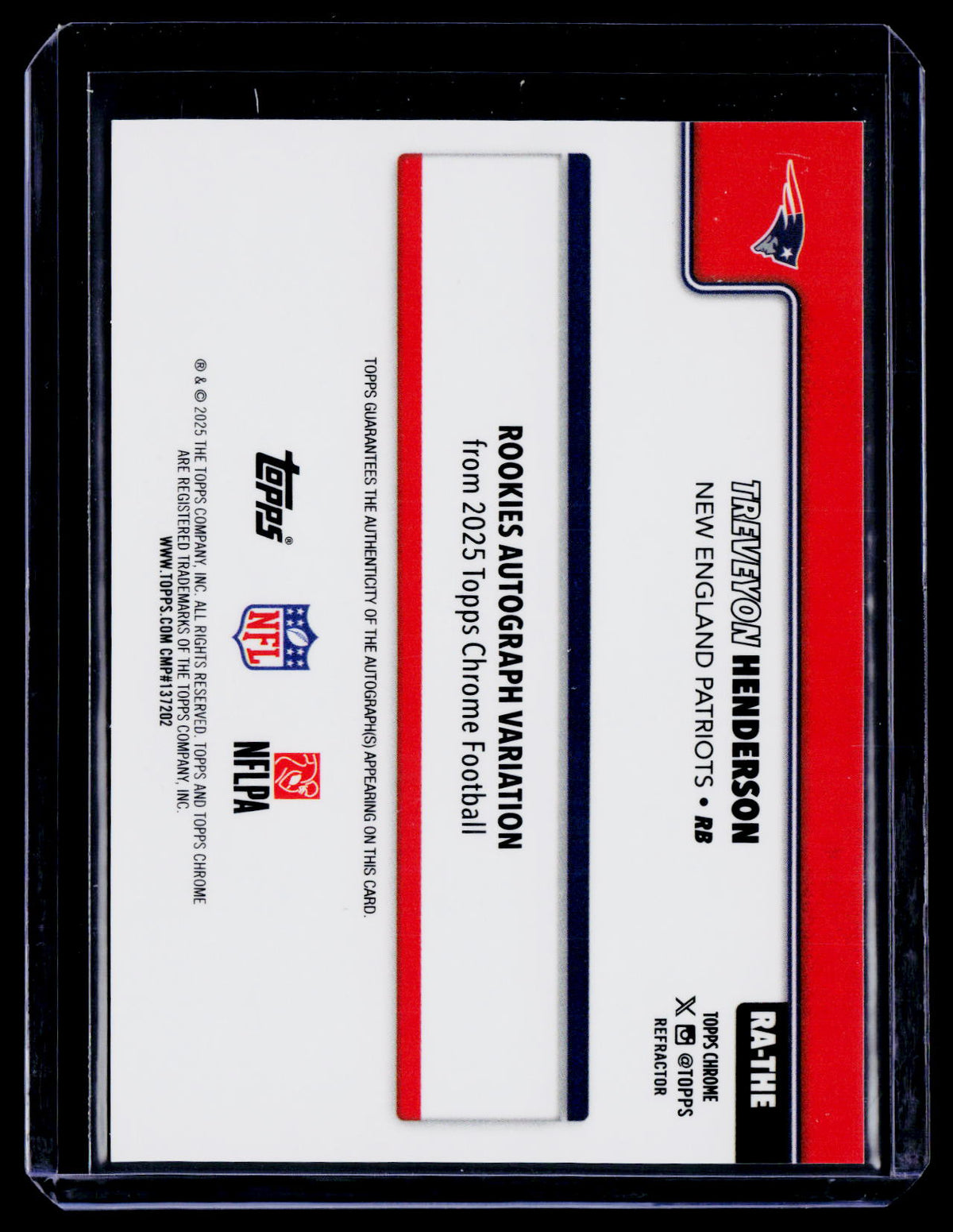 2025 Topps Chrome TreVeyon Henderson Rookie Refractor Auto 158/499 RC