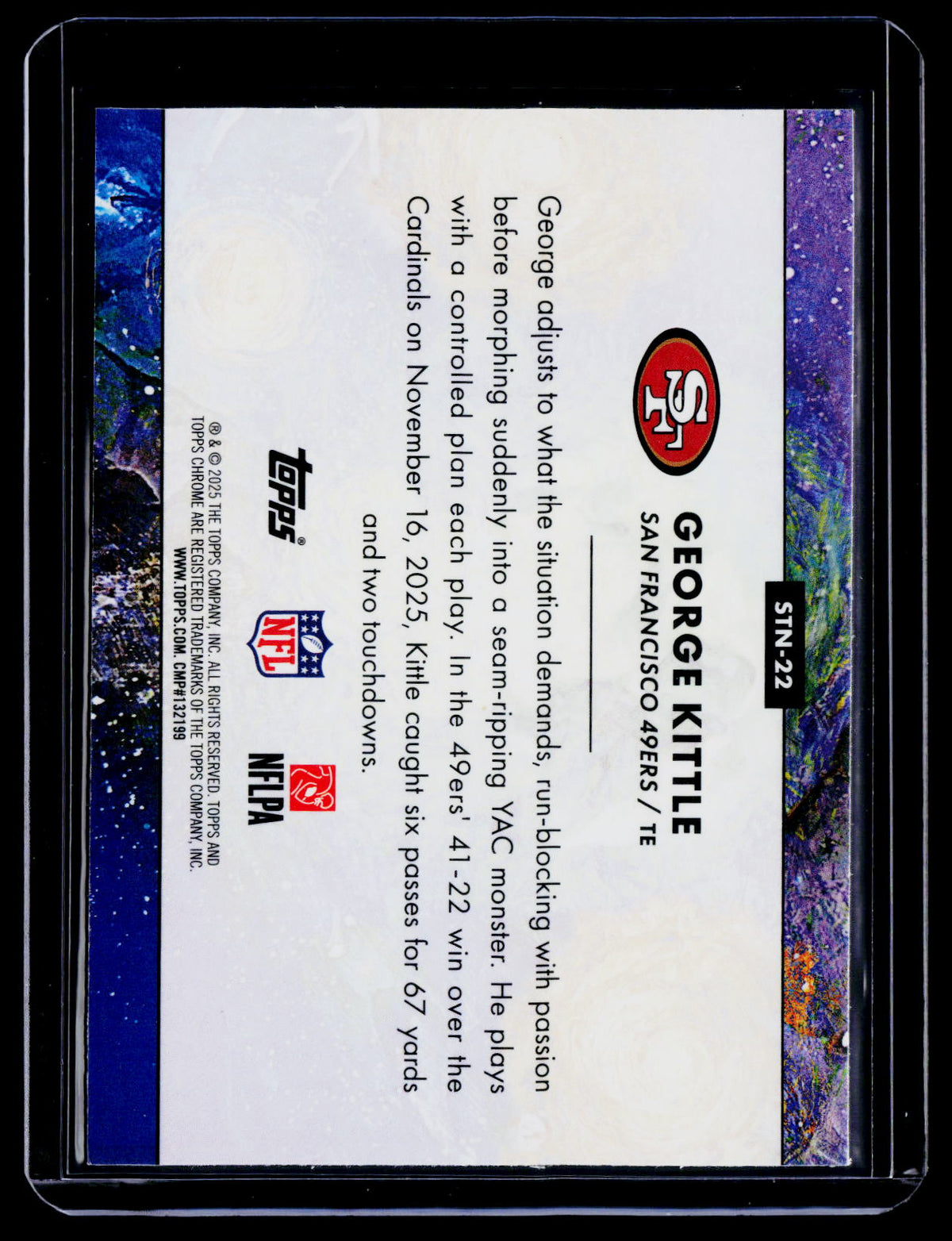 2025 Topps Chrome Cosmic George Kittle Stars in the Night A