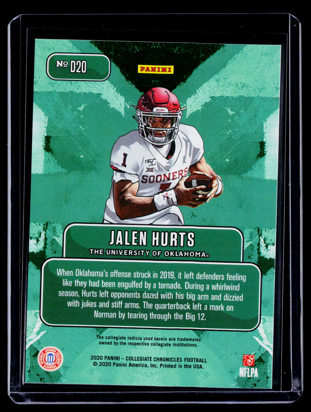 2020 Collegiate Chronicles Jalen Hurts Rookie Downtown Case Hit