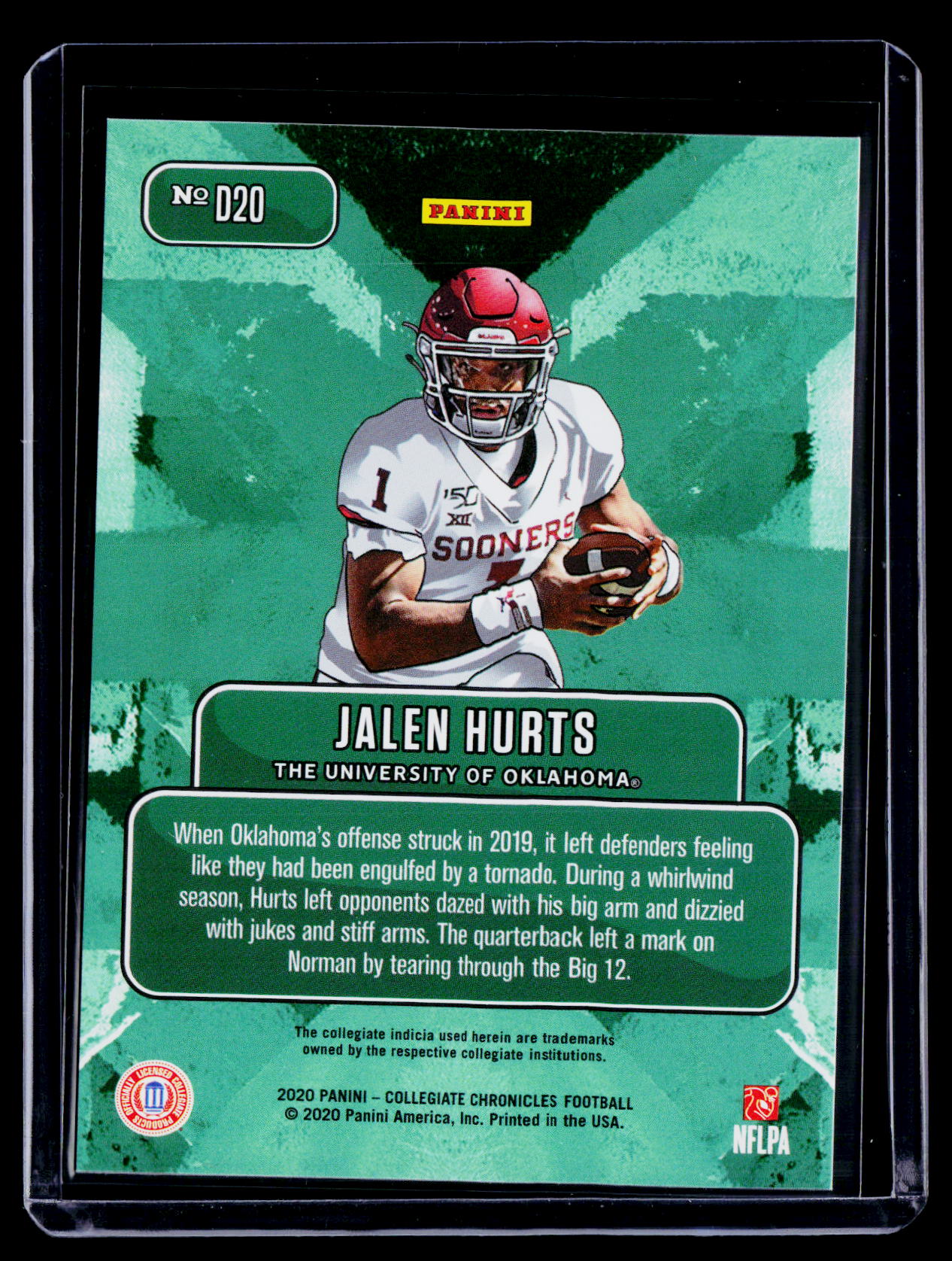 2020 Collegiate Chronicles Jalen Hurts Rookie Downtown Case Hit