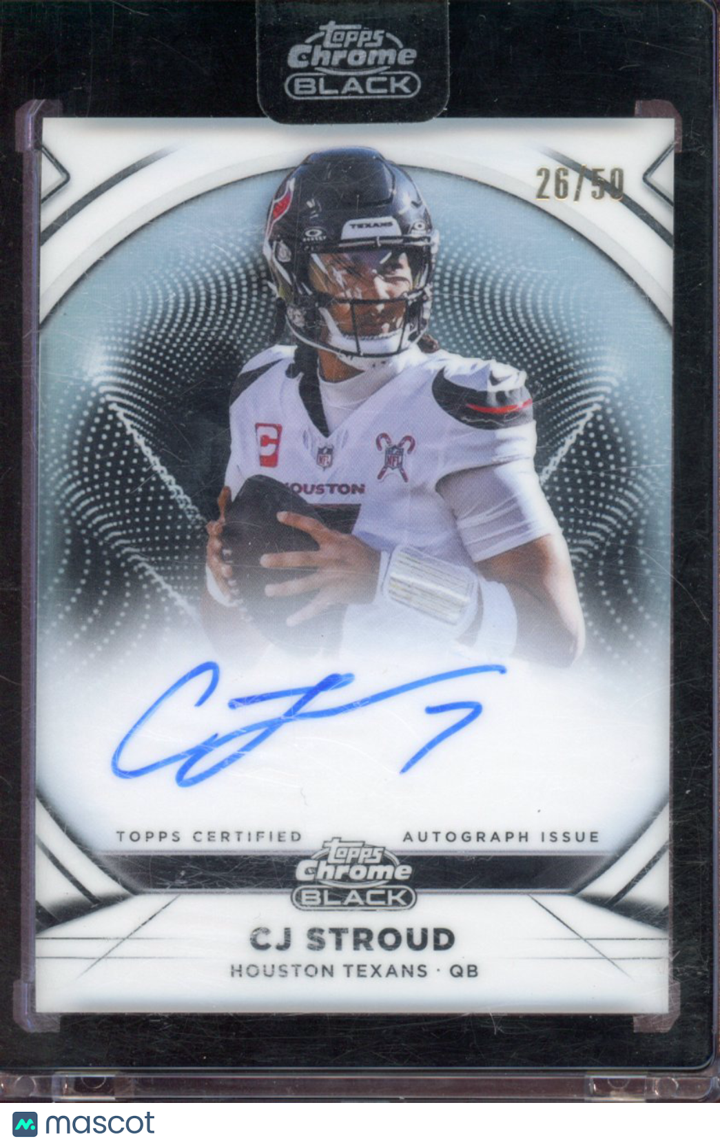 2025 Topps Chrome Black CJ Stroud White Ivory Auto 26/50