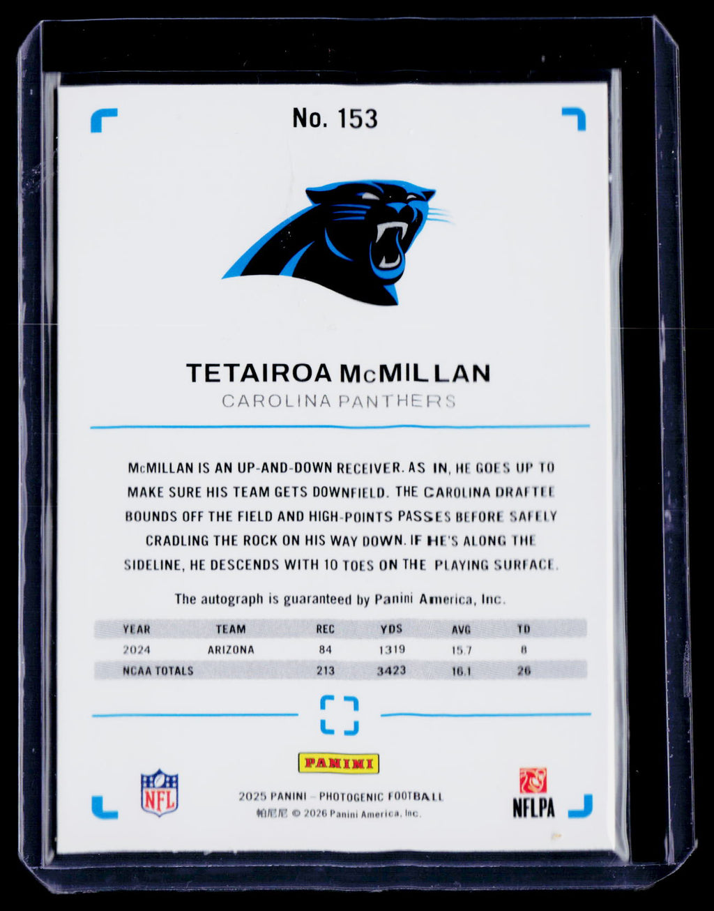 2025 Photogenic Tetairoa McMillan Rookie Auto RC
