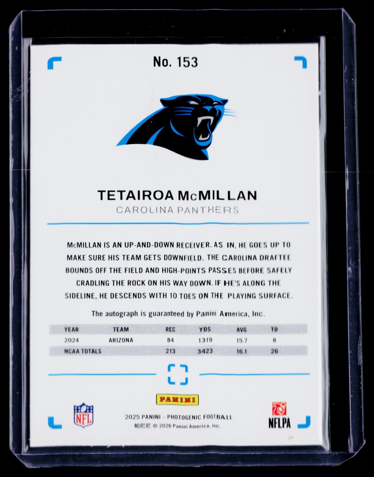 2025 Photogenic Tetairoa McMillan Rookie Auto RC