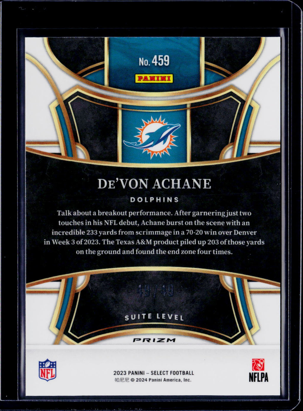 2023 Select Devon Achane Red Discio /49