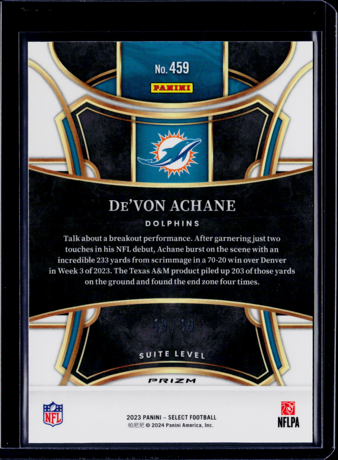 2023 Select Devon Achane Red Discio /49