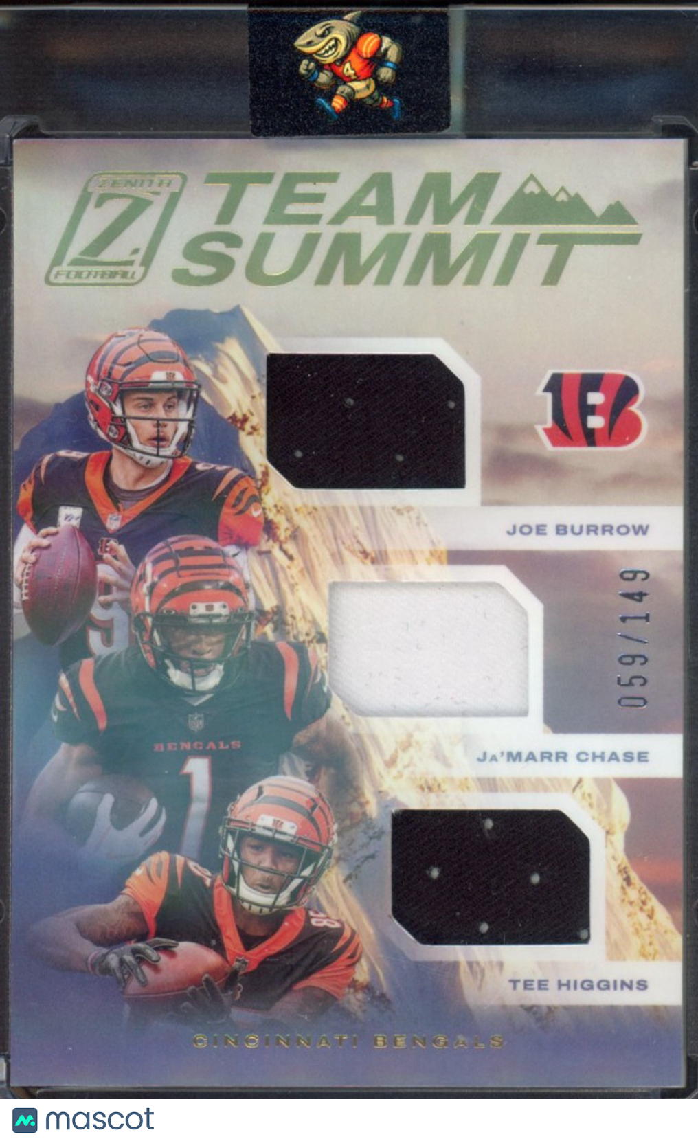 2021 Panini Zenith Joe Burrow Tee Higgins Ja'marr Chase Team Summit Patch 59/149