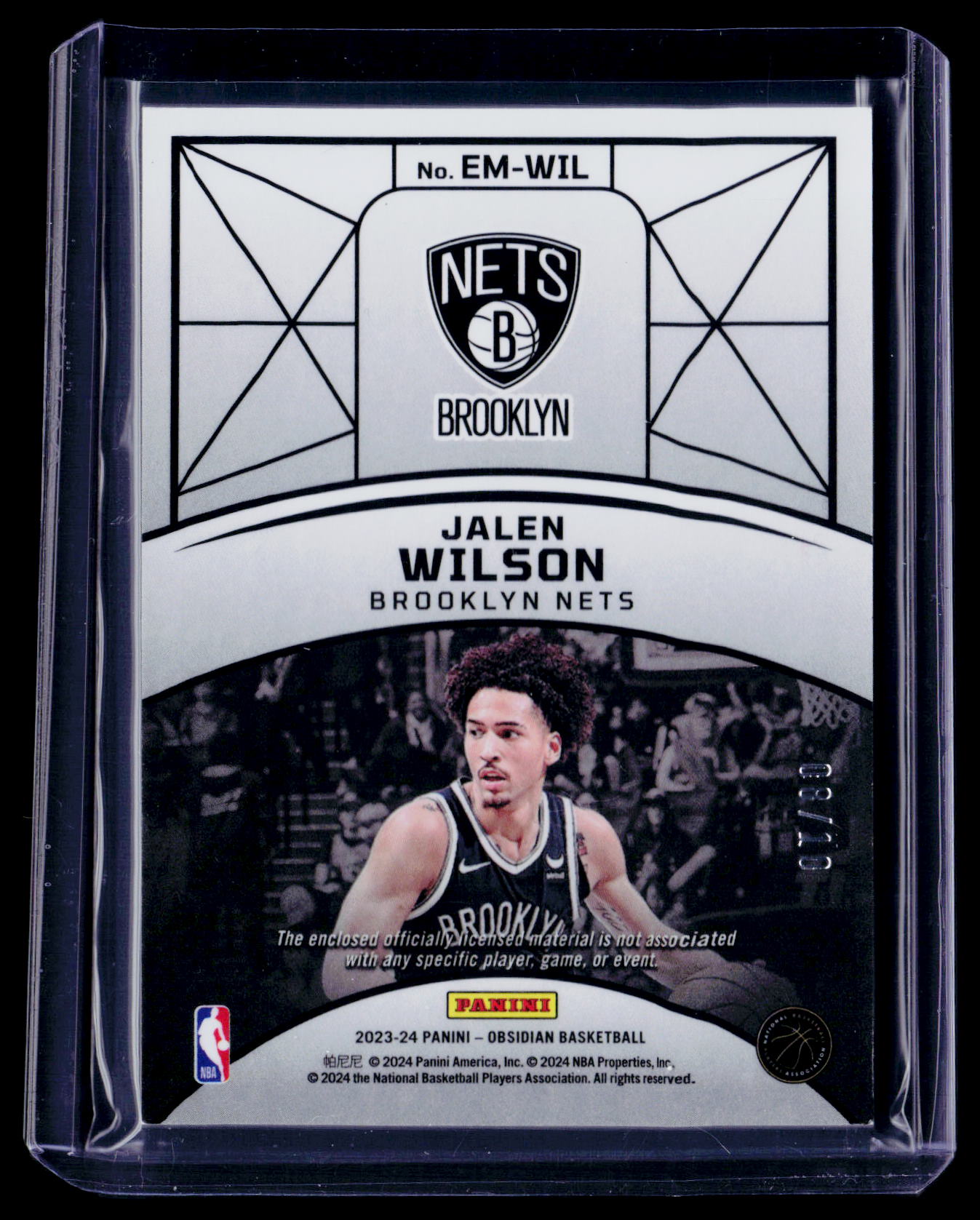 2023-24 Obsidian Jalen Wilson Rookie Gold Flood Patch 8/10 RC