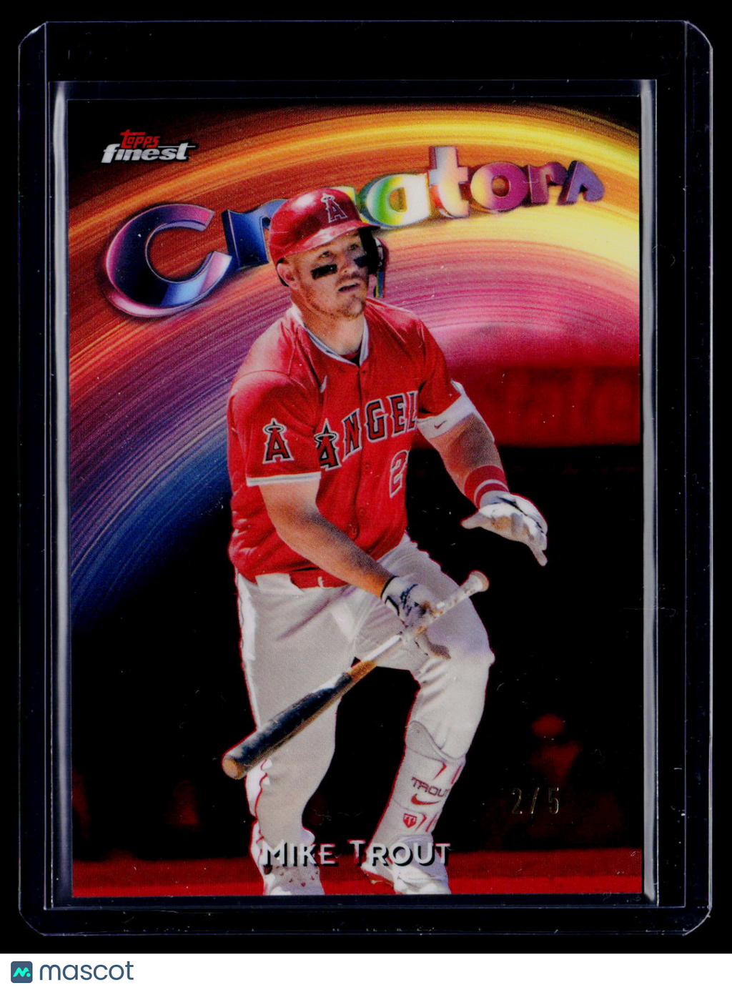 2025 Topps Finest Mike Trout Creators Red Refractor 2/5
