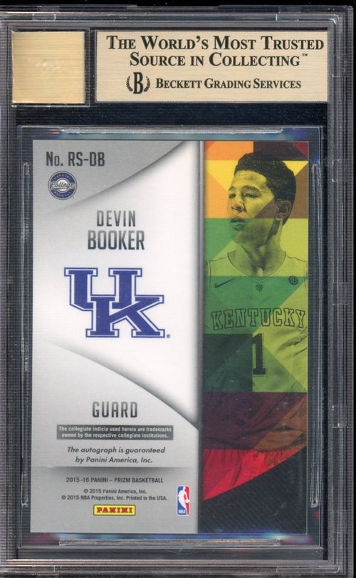 2015-16 Prizm Draft Picks Devin Booker Rookie Auto BGS 9.5 RC