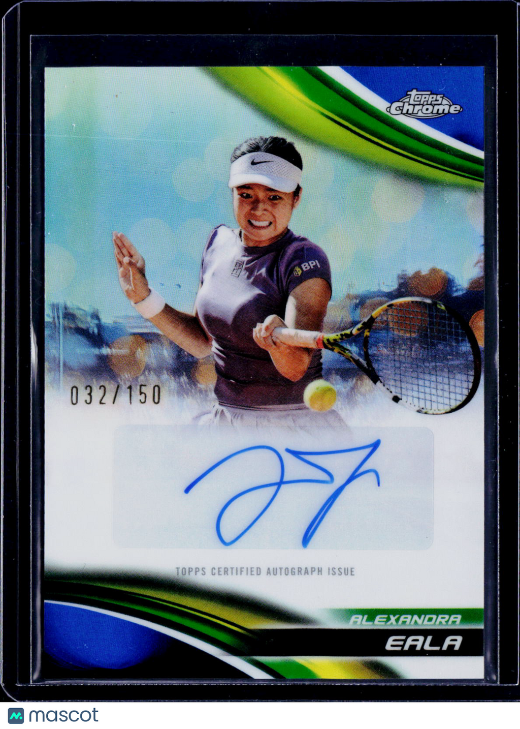 2025 Topps Chrome Tennis Alexandra Eala Auto Blue 032/150