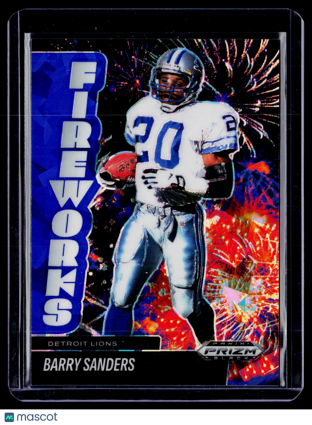 2025 Prizm Black Barry Sanders Blue Crakced Ice Fireworks 113/125