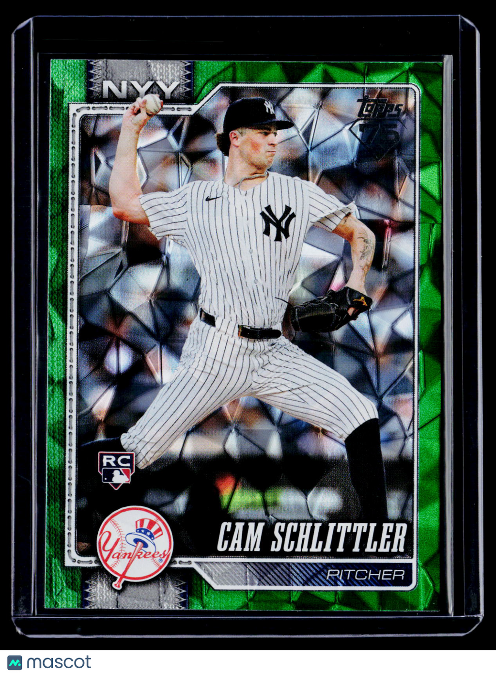 2025 Topps Series 1 Cam Schlittler Rookie Green Diamante 5/99 RC