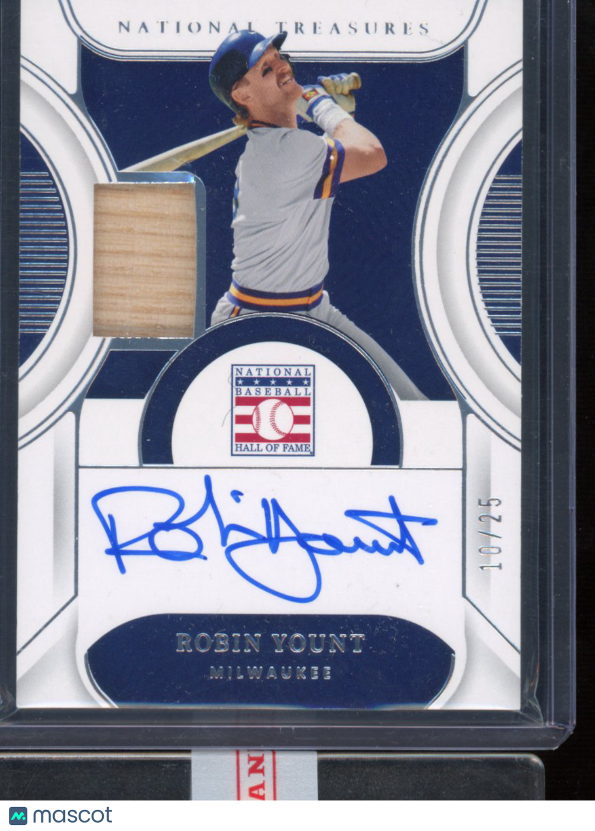 2023 National Treasures Robin Yount Bat Relic Auto Patch 10/25