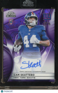 2025 Topps Chrome Black Cam Skattebo Rookie Purple Mini Diamond Auto 17/75 RC