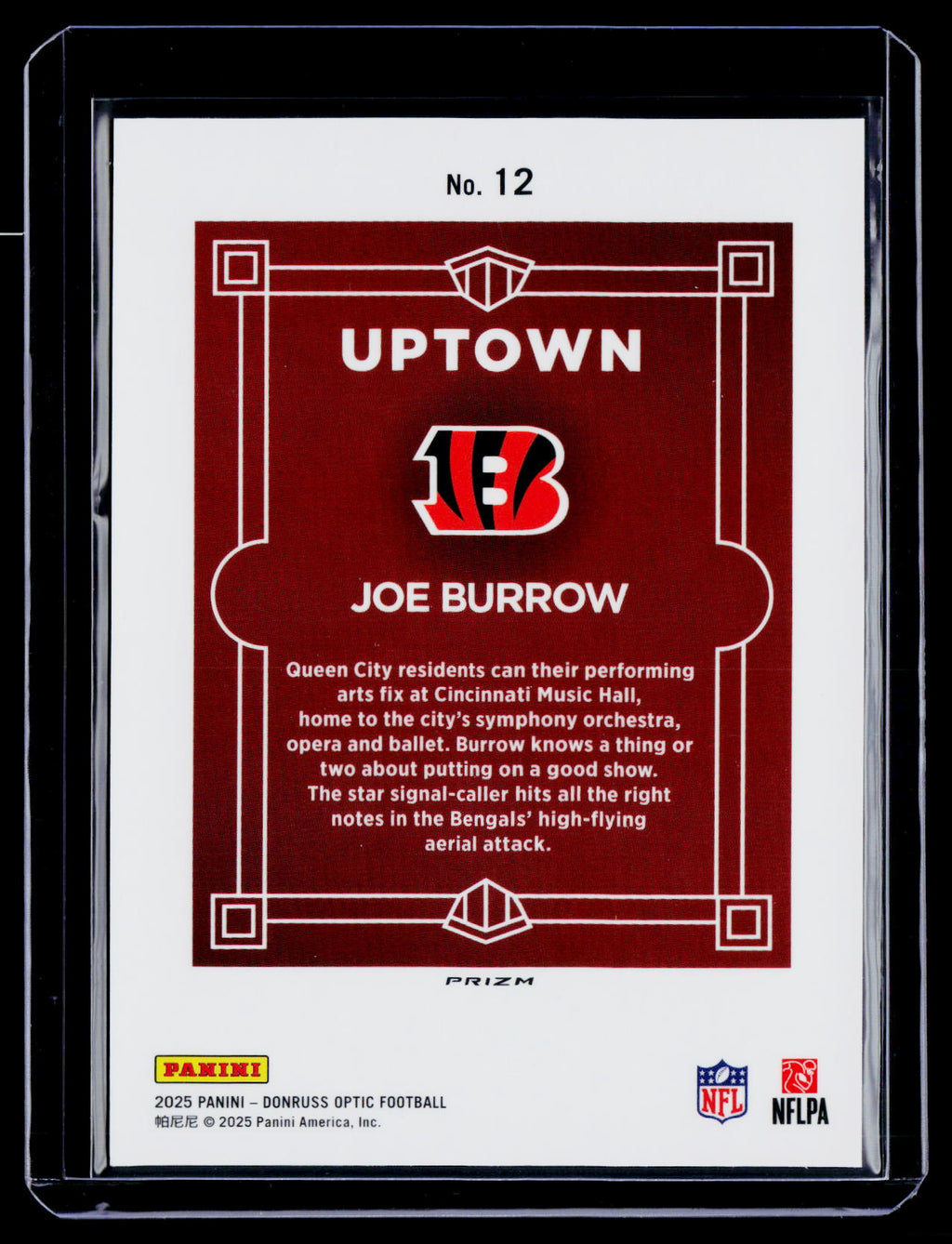 2025 Donruss Optic Joe Burrow Uptown
