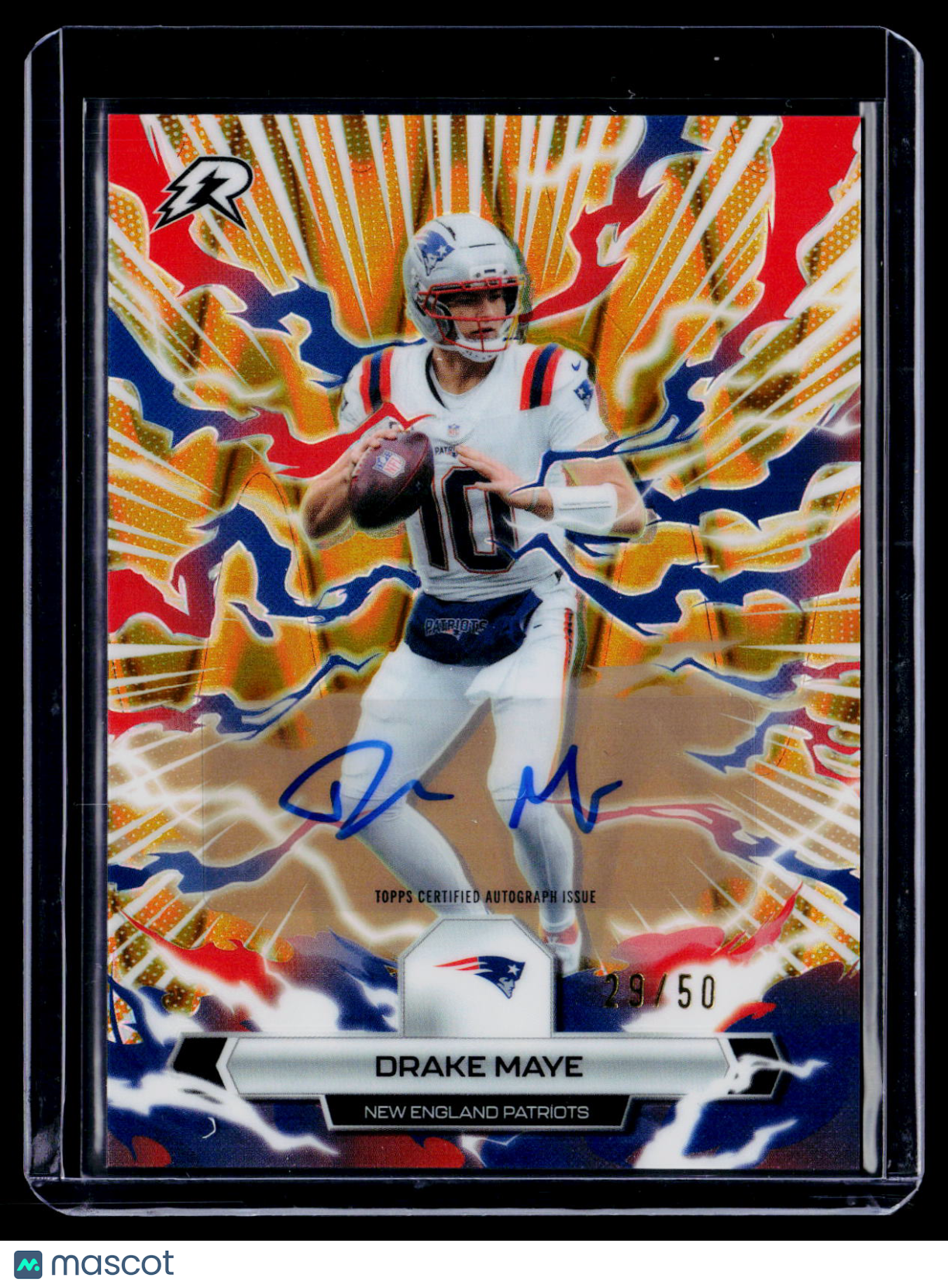 2025 Topps Resurgence Drake Maye Gold Power Static Auto 29/50