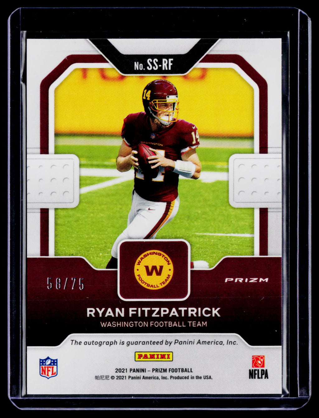 2021 Prizm Ryan Fitzpatrick Sensational Signatures Green Scope Auto 58/75