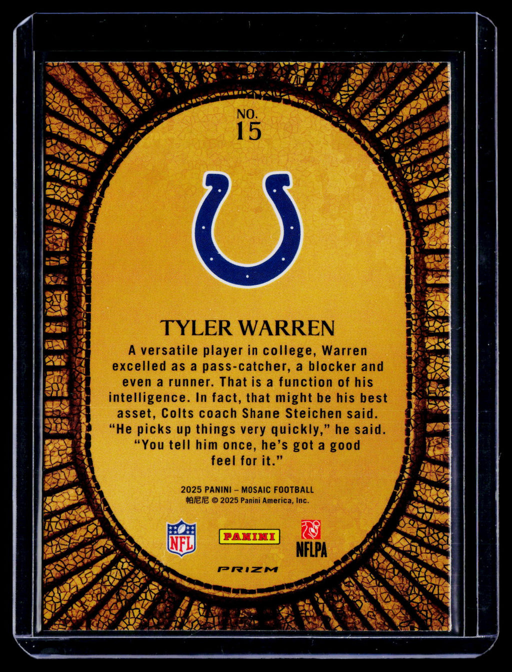 2025 Mosaic Tyler Warren Rookie Micro Mosaic RC